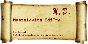 Maszalovits Dóra névjegykártya