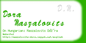 dora maszalovits business card